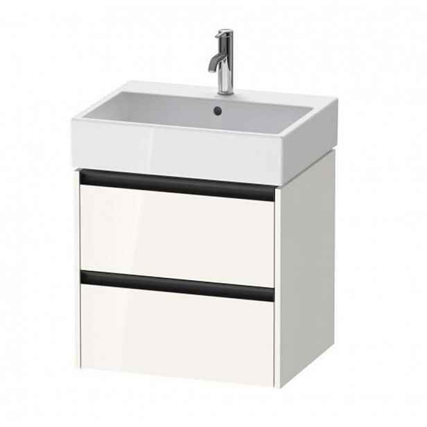 Duravit Ketho.2 - Umyvadlová skříňka 55x58x46 cm, 2 zásuvky, lesklá bílá K25275022220000