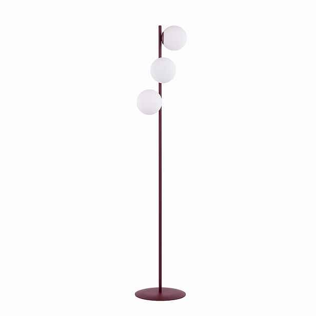Podlahová lampa Magnus 3-bodová, vínová, opálové stínítko E14