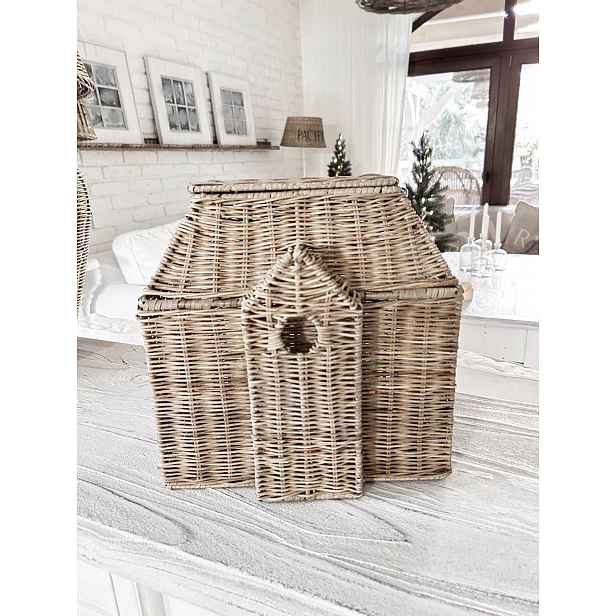 Ratanový koš Birdhouse Hampton Rattanová nádoba na Vánoce