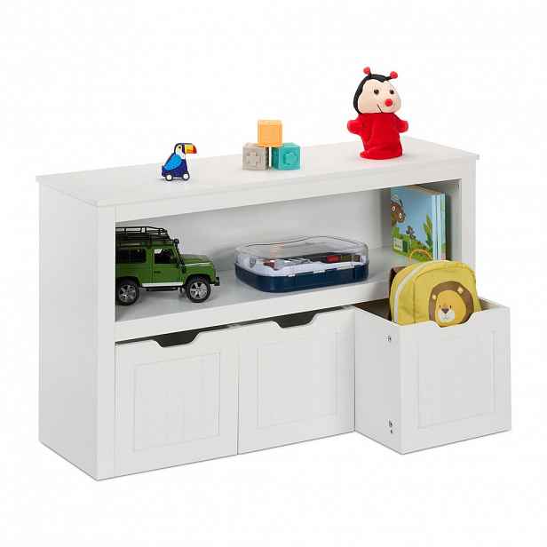 Relaxdays REGÁL Bílá dětský 3 boxy