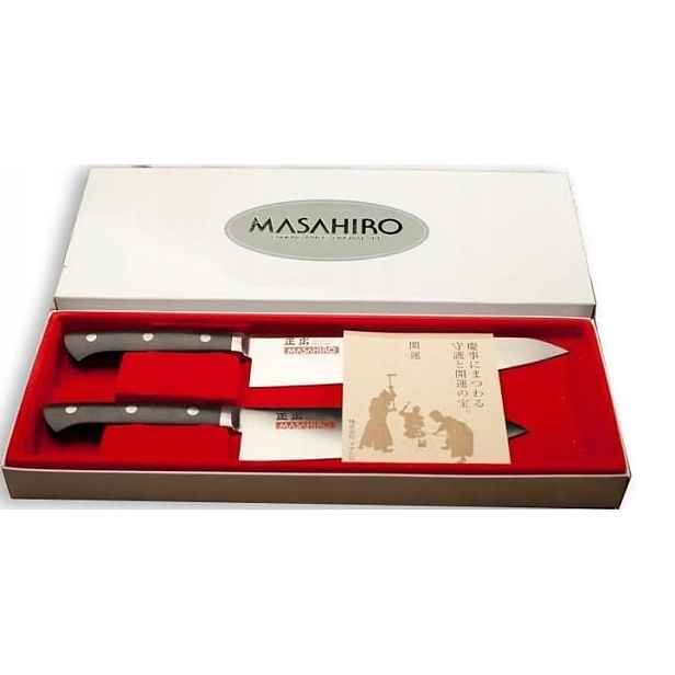 Sada 2 nožů Masahiro Mv-h Chef 21 cm Santoku 17 cm MBS-26 Pom