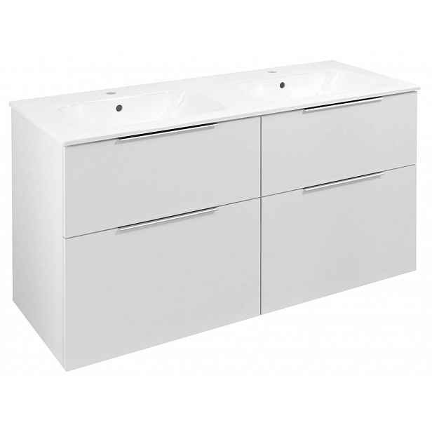 Sapho Cirasa - Umyvadlová skříňka 118x64x46 cm, 4x zásuvka, lesklá bílá CR121-3030-21