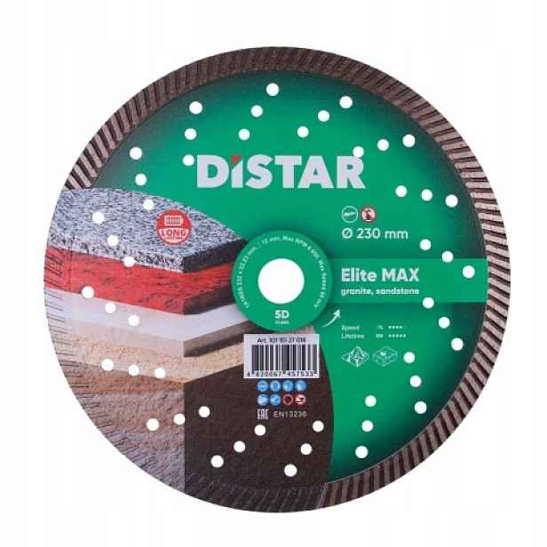 Diamantový kotouč Distar Elite Max pro řezání žuly o průměru 230 mm