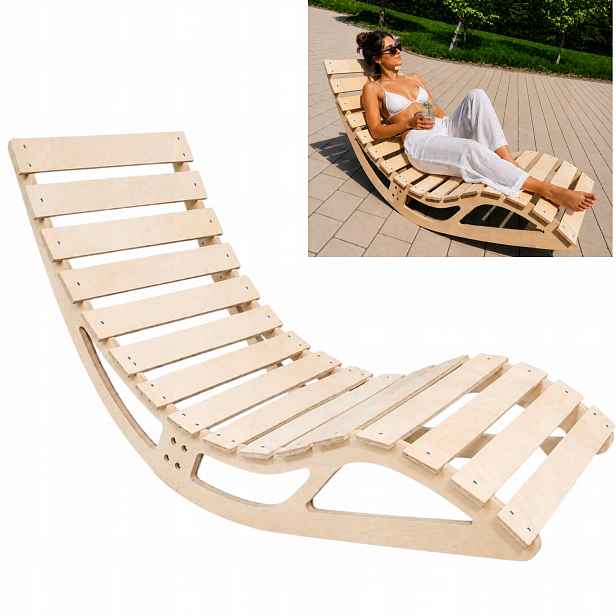 Dřevěné zahradní lehátko, houpací, skládací – pohodlný ergonomický relax