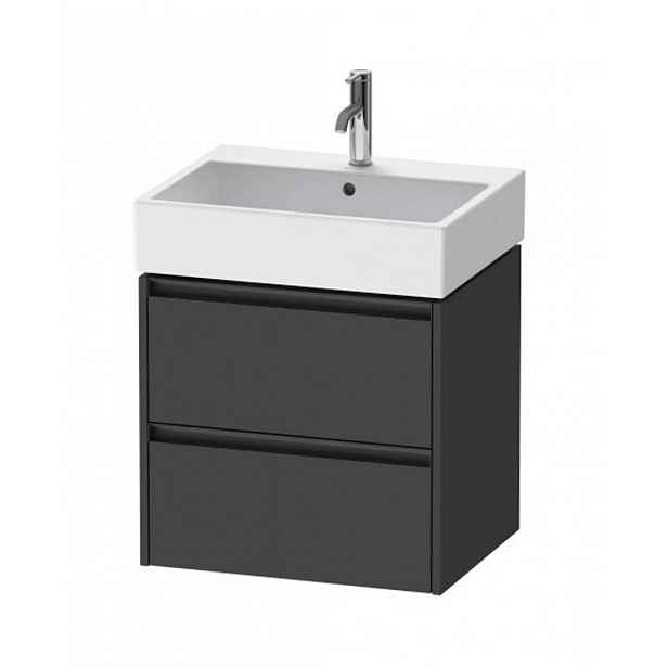 Duravit Ketho.2 - Umyvadlová skříňka 55x58x46 cm, 2 zásuvky, grafit mat K25275049490000