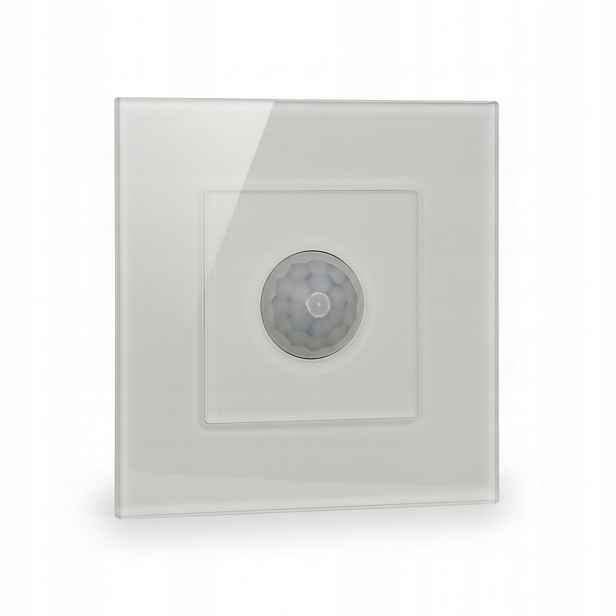 Snímač pohybu BOX_PD_3_GLASS_WHITE – bílý skleněný, široký úhel záběru