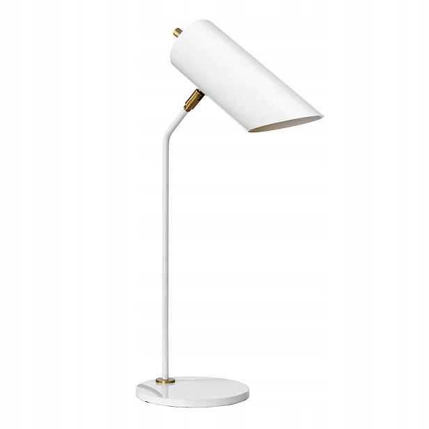 Stolní lampa bílá mosazná kovová nastavitelná reflektor 57 cm Elstead