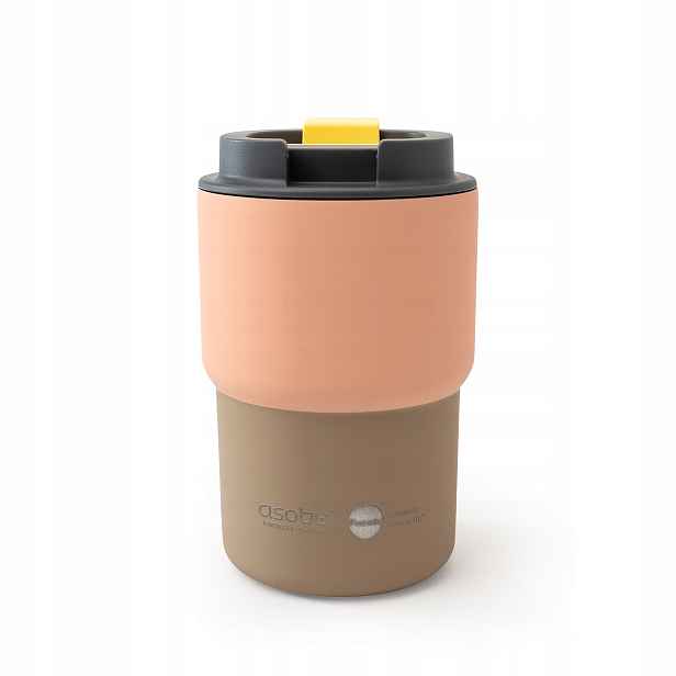 Termohrnek Asobu Coffee Express 360 Ml Pastelová Broskev, Keramika