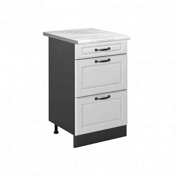Vicco SPODNÍ SKŘÍŇKA KUCHYŇSKÉ LINKY R-Line, Bílý venkovský dům/Antracit, 50 cm pracovná doska Mramor
