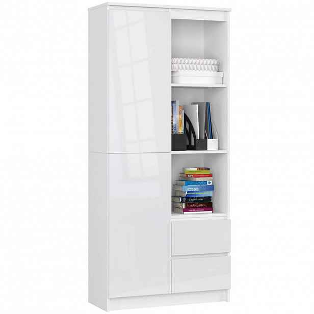 RAUMHIRSCH FURNITURE STOJANOVÁ POLIČKA Bílá, lesklá bílá 180/80/35