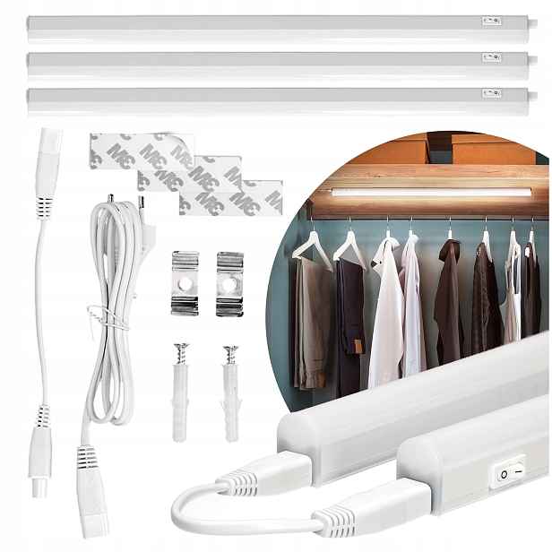 3x Led nábytkové svítidlo 8W Podskříňková lišta 60 cm Barva Neutrální 4000K Lls