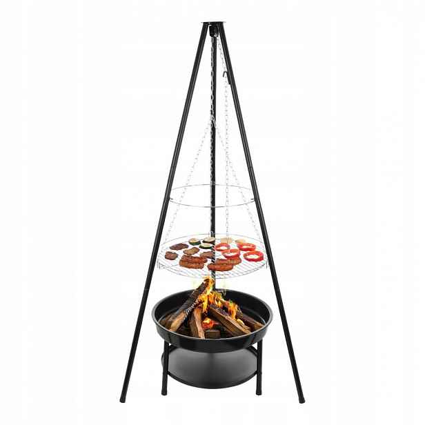 Ohniskový gril Trojnožka 50 cm Závěsný rošt Regulace 2v1