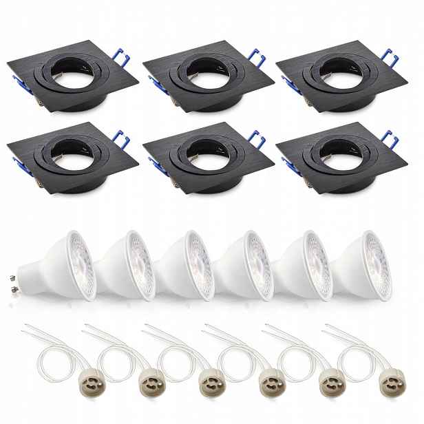 Sada 6x pohyblivé halogenové svítidlo LUMO9 Led GU10 5W premium studeně bílé