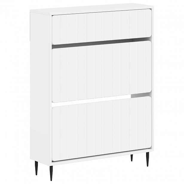 vidaXL Skříň na obuv ZWOLLE 78 x 24 x 103 cm Kompozitní dřevo Bílá