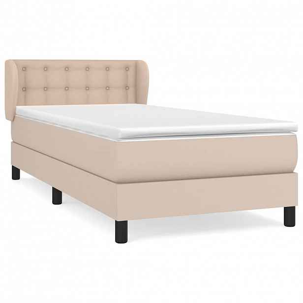 vidaXL Box spring postel s matrací cappuccino 100x200 cm umělá kůže