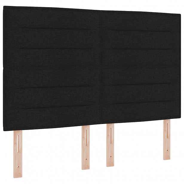 vidaXL LED hlavová deska s LED pásky s čelo Černý 160 cm textil
