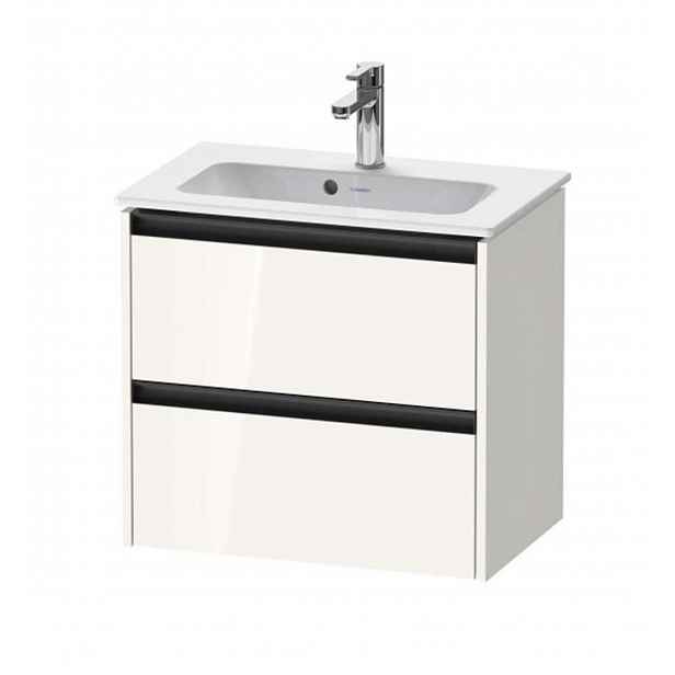 Duravit Ketho.2 - Umyvadlová skříňka 55x61x39 cm, 2 zásuvky, lesklá bílá K25255022220000