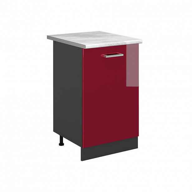 Vicco SPODNÍ SKŘÍŇKA KUCHYŇSKÉ LINKY R-Line, Červená vysoký lesk/Antracit, 50 cm pracovná doska Mramor