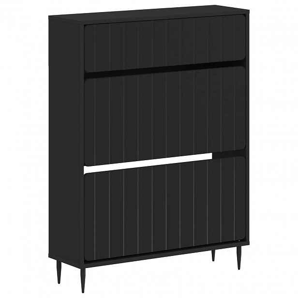 vidaXL Skříň na obuv ZWOLLE 78 x 24 x 103 cm Kompozitní dřevo Černá