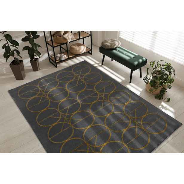 Kusový koberec Emerald 1010 grey and gold, 120x170, šedá, chodba / předsíň, Dywany Łuszczów