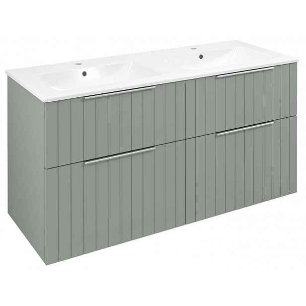 Sapho Cirasa - Umyvadlová skříňka Strip 118x64x46 cm, 4x zásuvka, verde CR121-4444S-21