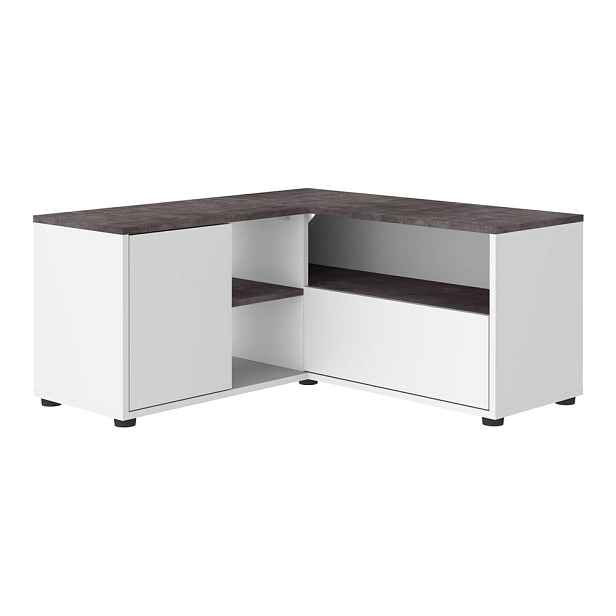 Šedo-bílý TV stolek v dekoru betonu 90x45 cm Angle – TemaHome