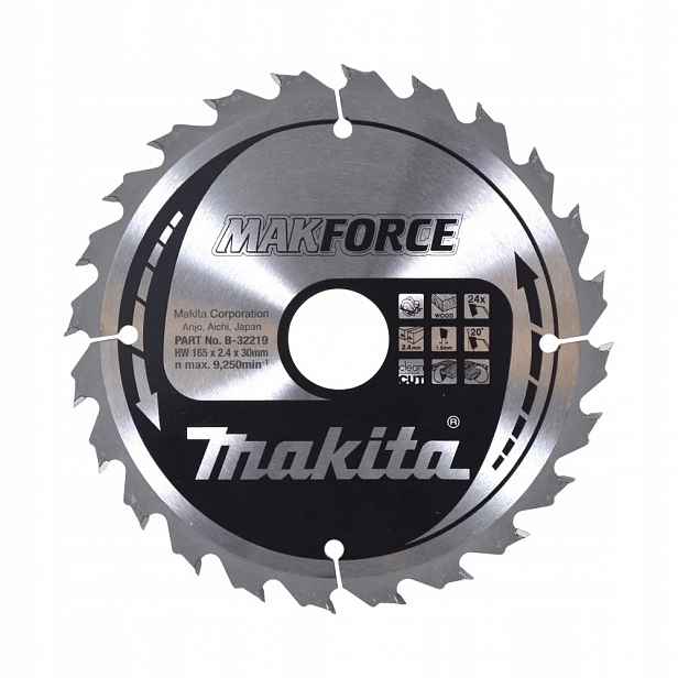 Sintrovací Pila Na Dřevo Makforce 165*30 MM 24Z B-32219 Makita