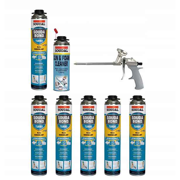 Soudal Stavební lepidlo Soudabond Turbo 6 ks 152562 pistole čistič