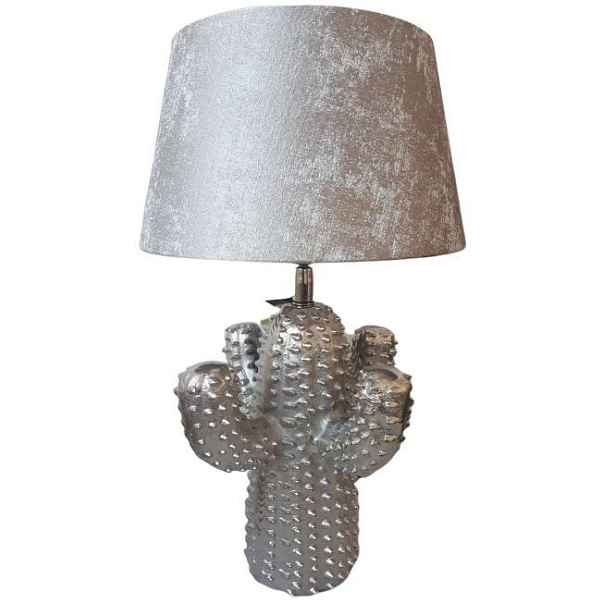 Stříbrná kovová stolní lampa Cactus  -Ø 25*43 cm/ E27 Colmore by Diga