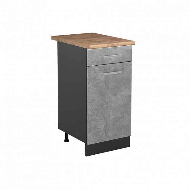 Vicco SPODNÍ SKŘÍŇKA KUCHYŇSKÉ LINKY R-Line, Beton/Antracit, 40 cm pracovná doska Dub Goldkraft