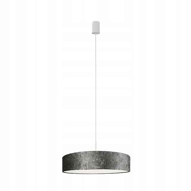 Moderní závěsná lampa Nowodvorski Croco šedá, samet, 3xE27