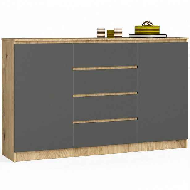RAUMHIRSCH FURNITURE KOMODA dub Artisan, grafitově šedá 99/160/40