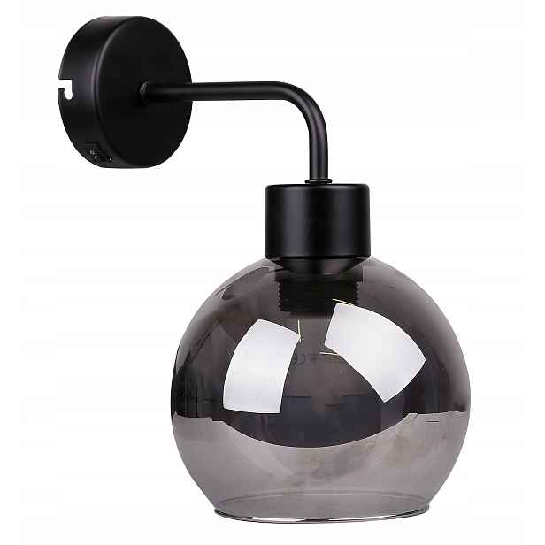 Černé skleněné loftové nástěnné svítidlo E27 Lady Candellux