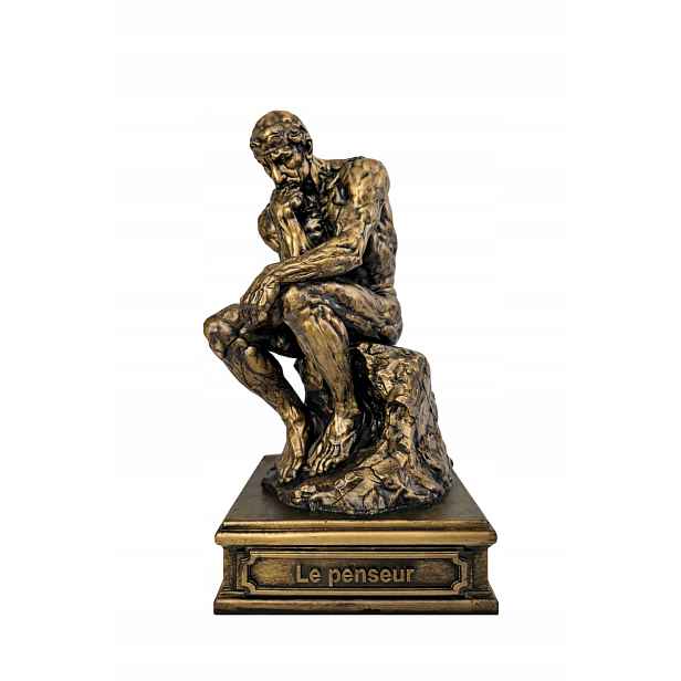 Myslitel – bronzová soška z polystonu 24 cm, dekorativní figurka