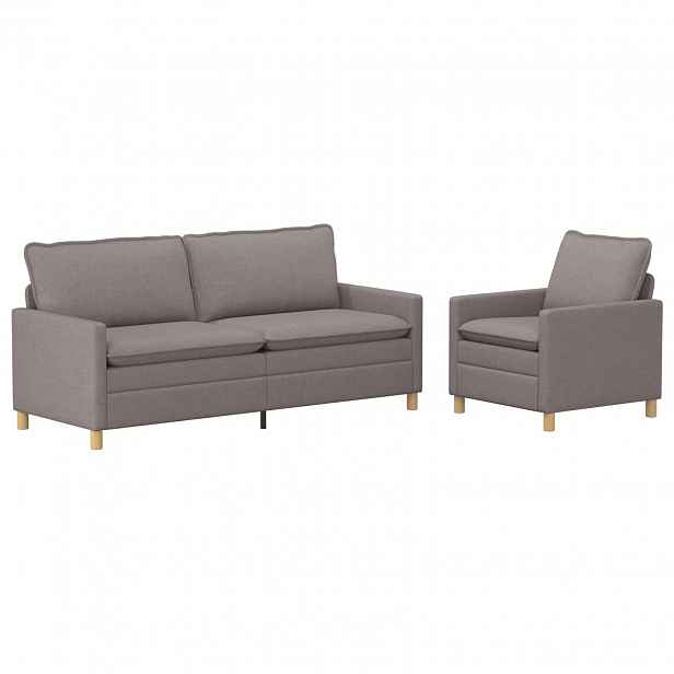 vidaXL Set pohovek 2 ks Taupe Textil