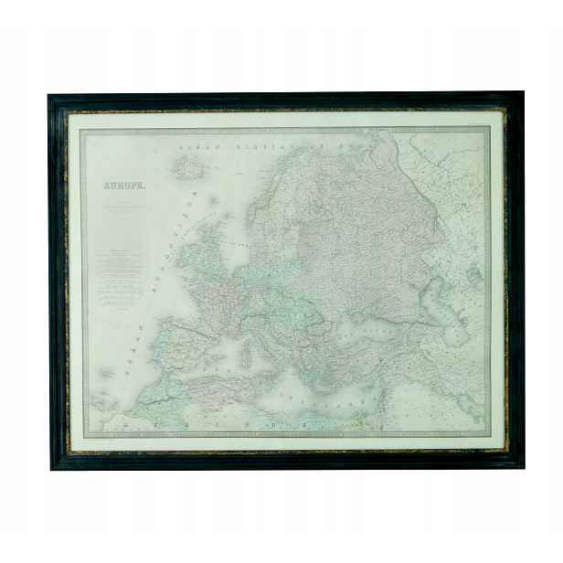 Dřevěný obraz Retro Mapa Evropy 90x70 cm