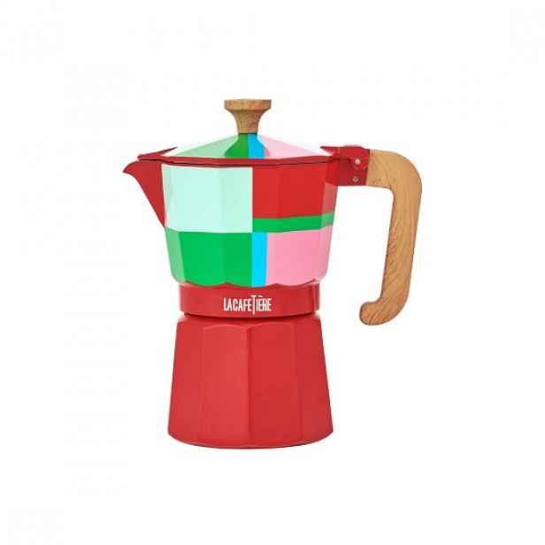 Espresso kávovar, hliníkový, 290 ml, "Venice Utopian Lines", červený -