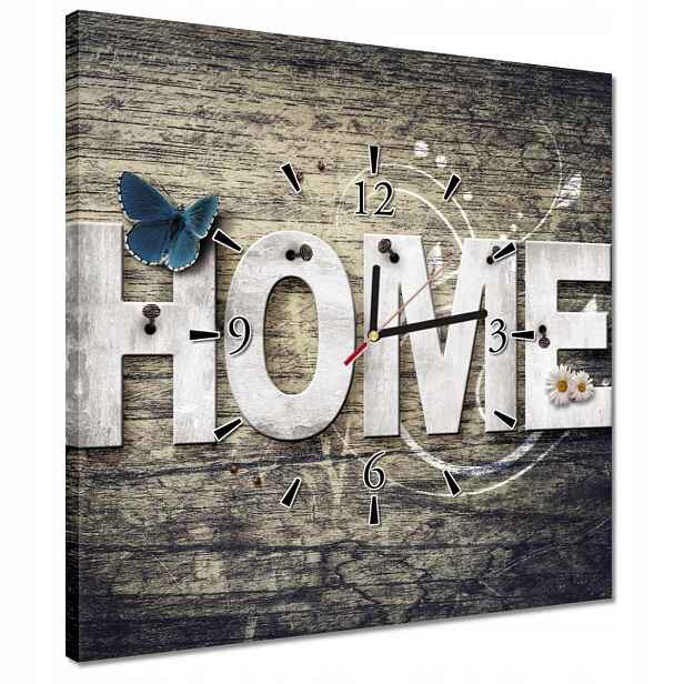 Hodiny 40x40 Nápis Home