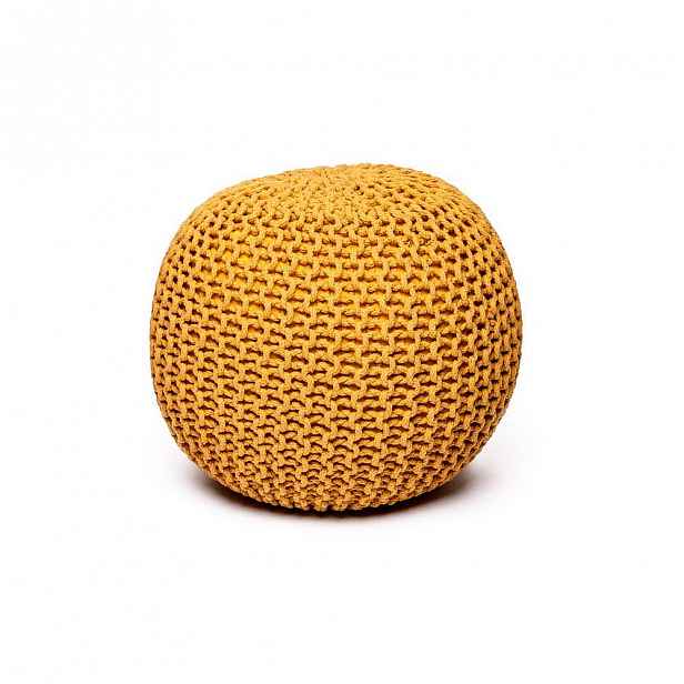 Hořčicově žlutý sedací puf
