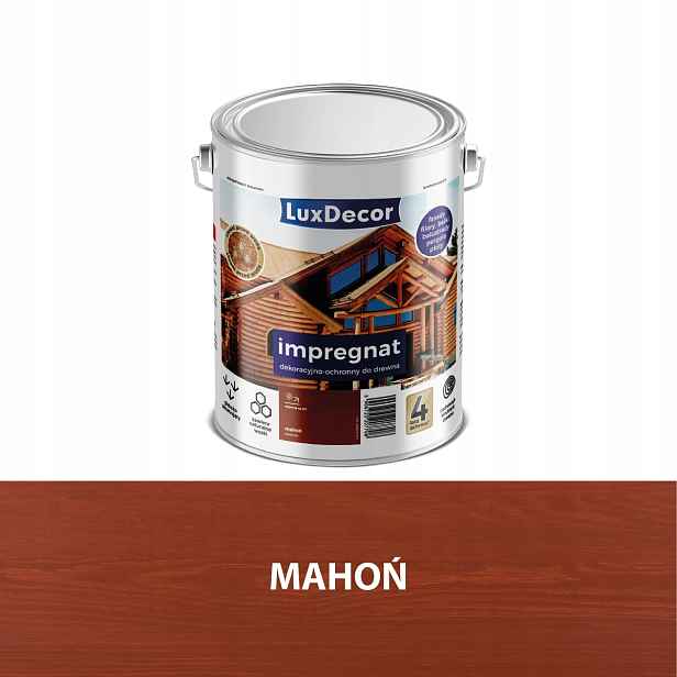 Luxdecor Ochranný A Dekorativní Impregnát Na Dřevo 9 L Mahagon Pro Altány, Ploty
