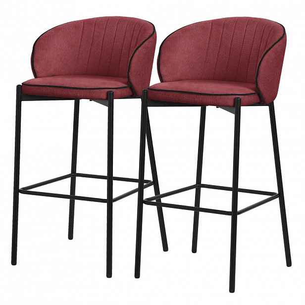 ML-DESIGN SADA 2 kusů BARHOCKER v červené barvě s látkovým potahem