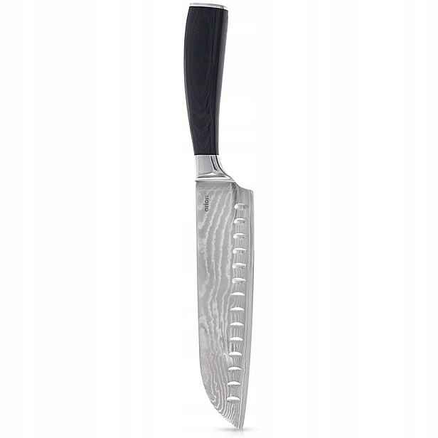 Nůž Orion Santoku Damascus 31 cm, Dřevěná Rukojeť z 67 vrstev Ocel