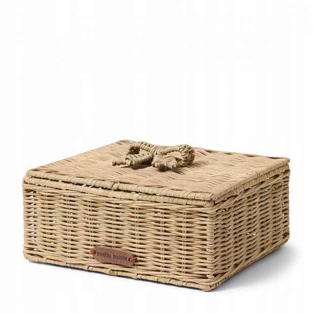 Ratanová nádoba s mašlí Rustic Rattan M Riviera Maison