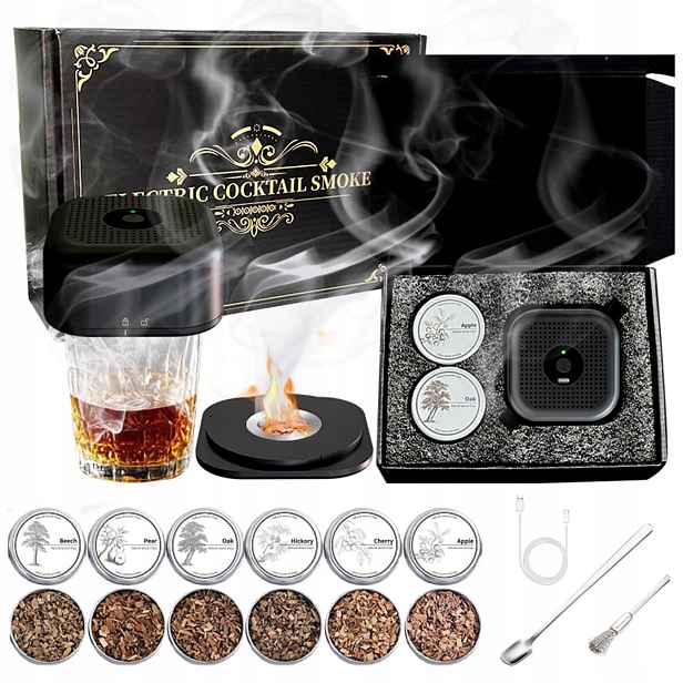 Sada Na Uzení Whisky, Na Nápoje, Barmanský Smoker S Nářadím, 6V1