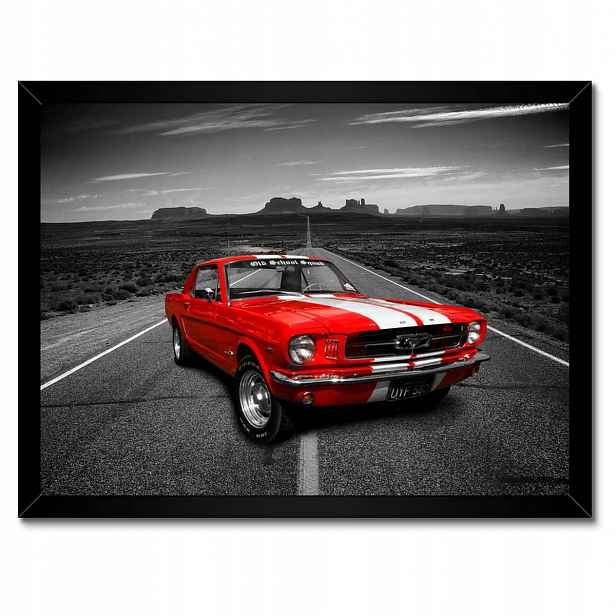 Plakáty v rámu 40x30 Červený Ford Mustang