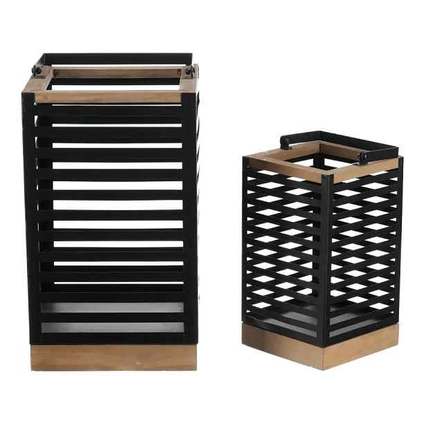 Autronic Lucerny s kovovými pláty sada 2 ks JS464 - černá
