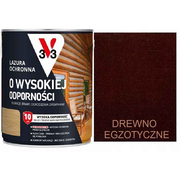 Lazura V33 Vysoká Odolnost 10 Let Exotické Dřevo 5 L