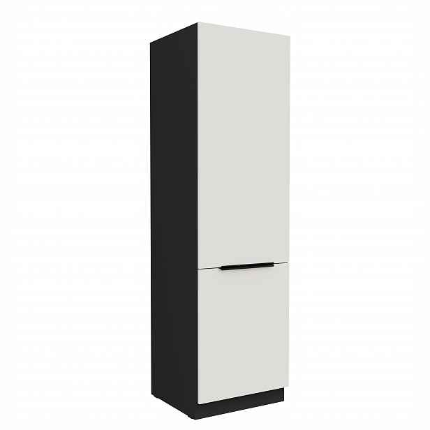 Vysoká potravinová skříňka Aria 60 DK-210 2F Barva korpusu: Černá, Barva dvířek: WH - Crystal white AFM