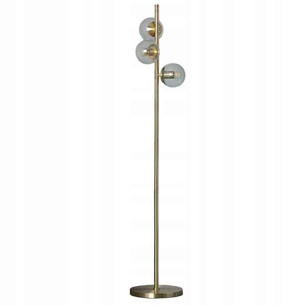 Stojací lampa na podlahu, zlatá, skleněné koule, 3 body, moderní, 150 cm Abruzzo