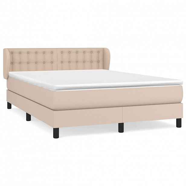 vidaXL Box spring postel s matrací cappuccino 140x190 cm umělá kůže